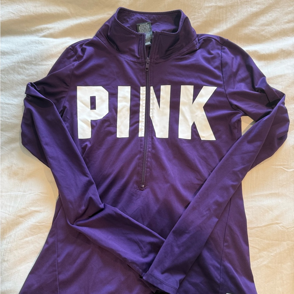 PINK Victoria's Secret Purple Pullover with White Accents
